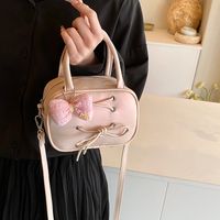 Women's Medium Pu Leather Solid Color Classic Style Sewing Thread Zipper Crossbody Bag main image 3