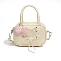 Femmes Moyen Faux Cuir Couleur Unie Style Classique Fil À Coudre Fermeture Éclair Sac Bandoulière sku image 4