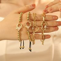 Wholesale IG Style Fairy Style Elegant Palm Heart Shape Copper Inlay Zircon Bracelets Drawstring Bracelets main image 8