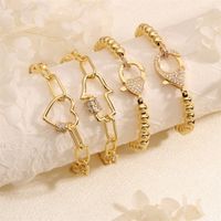 Wholesale IG Style Fairy Style Elegant Palm Heart Shape Copper Inlay Zircon Bracelets Drawstring Bracelets main image 9