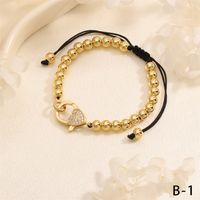 Wholesale IG Style Fairy Style Elegant Palm Heart Shape Copper Inlay Zircon Bracelets Drawstring Bracelets sku image 3