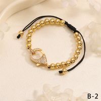 Wholesale IG Style Fairy Style Elegant Palm Heart Shape Copper Inlay Zircon Bracelets Drawstring Bracelets sku image 4