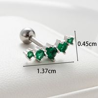 1 Pièce Décontractée À La Française Style Coréen Les Gouttelettes D'Eau Rhombe Incruster Le Cuivre Zircon Boucles D'Oreilles sku image 3