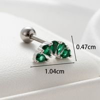 1 Piece Casual French Style Korean Style Water Droplets Rhombus Inlay Copper Zircon Ear Studs main image 2