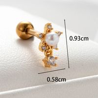 1 Pièce Décontractée Style Simple Forme De Cœur Fleur Incruster Le Cuivre Zircon Boucles D'Oreilles main image 3