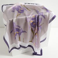 Women's Elegant Flower Satin Printing Silk Scarf sku image 11