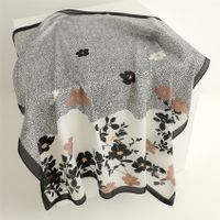 Women's Elegant Flower Satin Printing Silk Scarf sku image 46