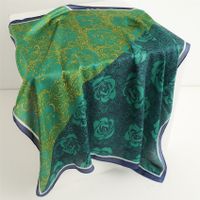 Women's Elegant Flower Satin Printing Silk Scarf sku image 68