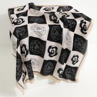 Women's Elegant Flower Satin Printing Silk Scarf sku image 72