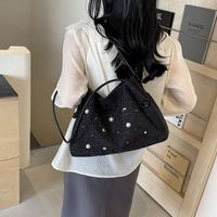 Women's Medium Yarn Solid Color Basic Pearls Sewing Thread Magnetic Buckle Shoulder Bag main image 5