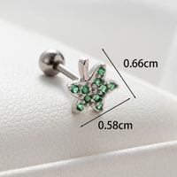 1 Piece Casual French Style Korean Style Maple Leaf Flower Inlay Copper Zircon Ear Studs main image 5