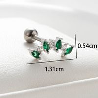 1 Piece Casual French Style Korean Style Maple Leaf Flower Inlay Copper Zircon Ear Studs main image 3