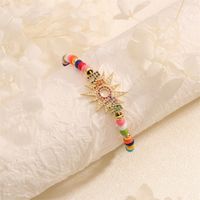 Wholesale Ethnic Style Bohemian Letter Copper Beaded Inlay 18K Gold Plated Zircon Drawstring Bracelets main image 5