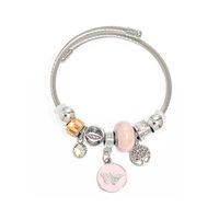 304 Stainless Steel IG Style Fairy Style Modern Style Beaded Life Tree Butterfly Bangle sku image 3