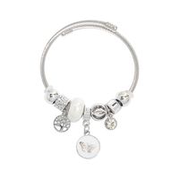 304 Stainless Steel IG Style Fairy Style Modern Style Beaded Life Tree Butterfly Bangle main image 6