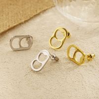 1 Pair Fashion Plating 304 Stainless Steel 18K Gold Plated Ear Studs main image 1