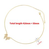 Copper 18K Gold Plated Casual Elegant Simple Style Inlay Bow Knot Zircon Necklace main image 2