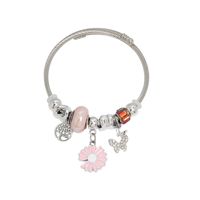 304 Stainless Steel Lady Modern Style Sweet Beaded Life Tree Butterfly Daisy Bangle main image 4
