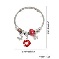 304 Stainless Steel Lady Modern Style Sweet Beaded Life Tree Butterfly Daisy Bangle main image 2