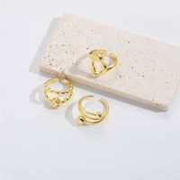 Copper Vintage Style Simple Style Commute Inlay Geometric Round Bow Knot Artificial Pearls Open Rings main image 5