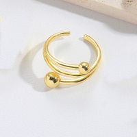 Copper Vintage Style Simple Style Commute Inlay Geometric Round Bow Knot Artificial Pearls Open Rings sku image 3