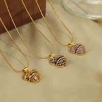 Titanium Steel Copper Casual Elegant Cute Plating Inlay Bear Zircon Pendant Necklace main image 9