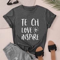 Women's T-shirt Short Sleeve T-Shirts Casual Letter main image 5