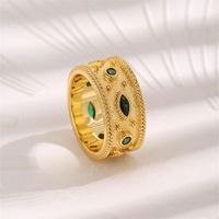 Copper 18K Gold Plated Classical Lady Plating Inlay Geometric Zircon Open Rings main image 4