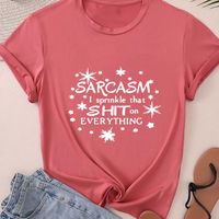 Women's T-shirt Short Sleeve T-Shirts Casual Letter Star main image 3