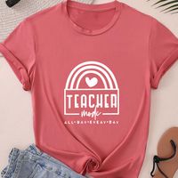 Women's T-shirt Short Sleeve T-Shirts Casual Classic Style Letter main image 3