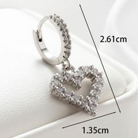1 Piece Casual Simple Style Cactus Heart Shape Wings Inlay Copper Zircon Ear Studs main image 4