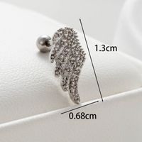 1 Piece Casual Simple Style Cactus Heart Shape Wings Inlay Copper Zircon Ear Studs main image 3