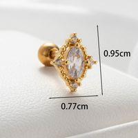 1 Piece Casual Simple Style Round Rhombus Inlay Copper Zircon Drop Earrings main image 4