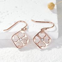 1 Pair IG Style Casual Elegant Heart Shape Petal Plating Inlay Sterling Silver Zircon Rose Gold Plated Drop Earrings main image 3