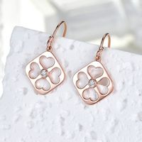 1 Pair IG Style Casual Elegant Heart Shape Petal Plating Inlay Sterling Silver Zircon Rose Gold Plated Drop Earrings main image 1