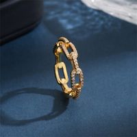 Copper 18K Gold Plated Modern Style Classic Style Plating Inlay Geometric Zircon Rings main image 2