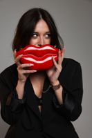 Women's Small Pu Leather Lips Fashion Profiled Zipper Chain Bag main image 4