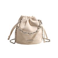 Women's Medium Pu Leather Solid Color Vintage Style Classic Style Sewing Thread Zipper Crossbody Bag sku image 2