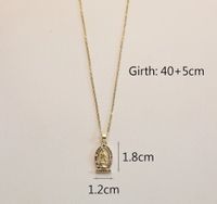 Wholesale IG Style Human Madonna Of The Yarnwinder 304 Stainless Steel Copper Inlay 18K Gold Plated Zircon Pendant Necklace main image 2