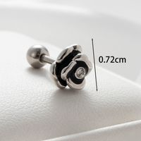 1 Piece Hip-Hop Retro Round Inlay Copper Zircon Ear Studs main image 3