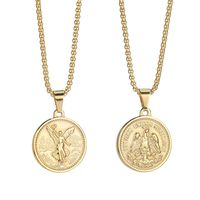Estilo Vintage Alas Moneda De Oro Acero Inoxidable 304 Enchapado Chapados en oro de 18k Unisexo Collar Colgante sku image 2