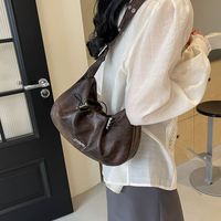 Women's Medium Pu Leather Solid Color Streetwear Sewing Thread Zipper Underarm Bag main image 3