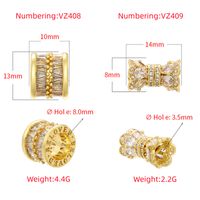 1 Piece Copper Zircon 18K Gold Plated Solid Color Beads Jewelry Buckle main image 3