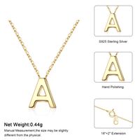 Sterling Silver IG Style Modern Style Commute Plating Letter Pendant Necklace main image 2