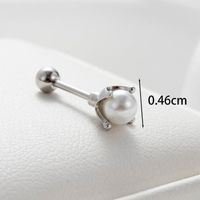 1 Piece Casual French Style Korean Style Water Droplets Pearl Flower Inlay Copper Zircon Ear Studs main image 4