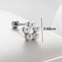 1 Piece Casual French Style Korean Style Water Droplets Pearl Flower Inlay Copper Zircon Ear Studs main image 2