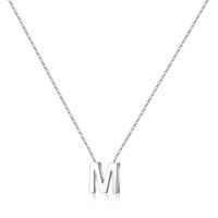 Sterling Silber IG-Stil Moderner Stil Pendeln Überzug Brief Halskette Mit Anhänger sku image 22