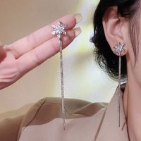 Sweet Geometric Flower Bow Knot Imitation Pearl Alloy Inlay Rhinestones Women's Earrings 1 Pair sku image 4