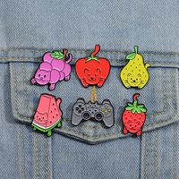 Cartoon Style Cute Fruit Alloy Stamping Stoving Varnish Women's Brooches main image 5