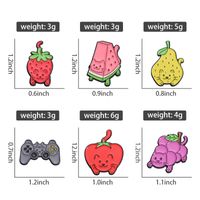 Cartoon Style Cute Sweet Fruit Strawberry Watermelon Zinc Alloy Plating Unisex Brooches main image 2